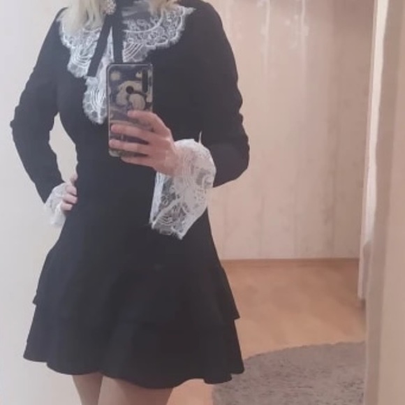 Eyelash Lace Bell Sleeve Ruffles Dress 👗 - Picture 3 of 7